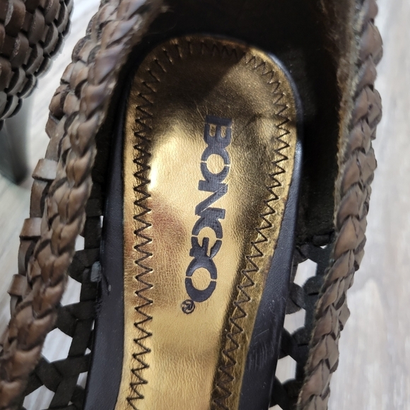 Bongo Woven Leather Heels Size 6.5 Brown - Picture 2 of 10